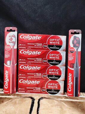 Colgate Optic White with Charcoal Toothpaste & Toothbrush Exp. 2028